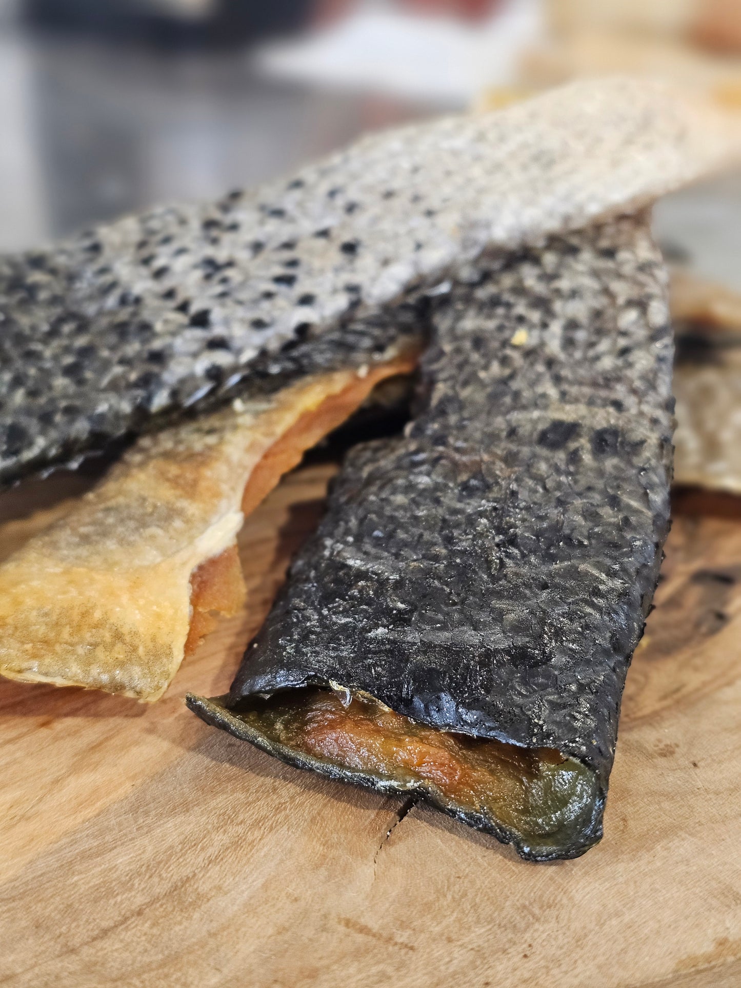 Dehydrated Salmon Skin Rolls